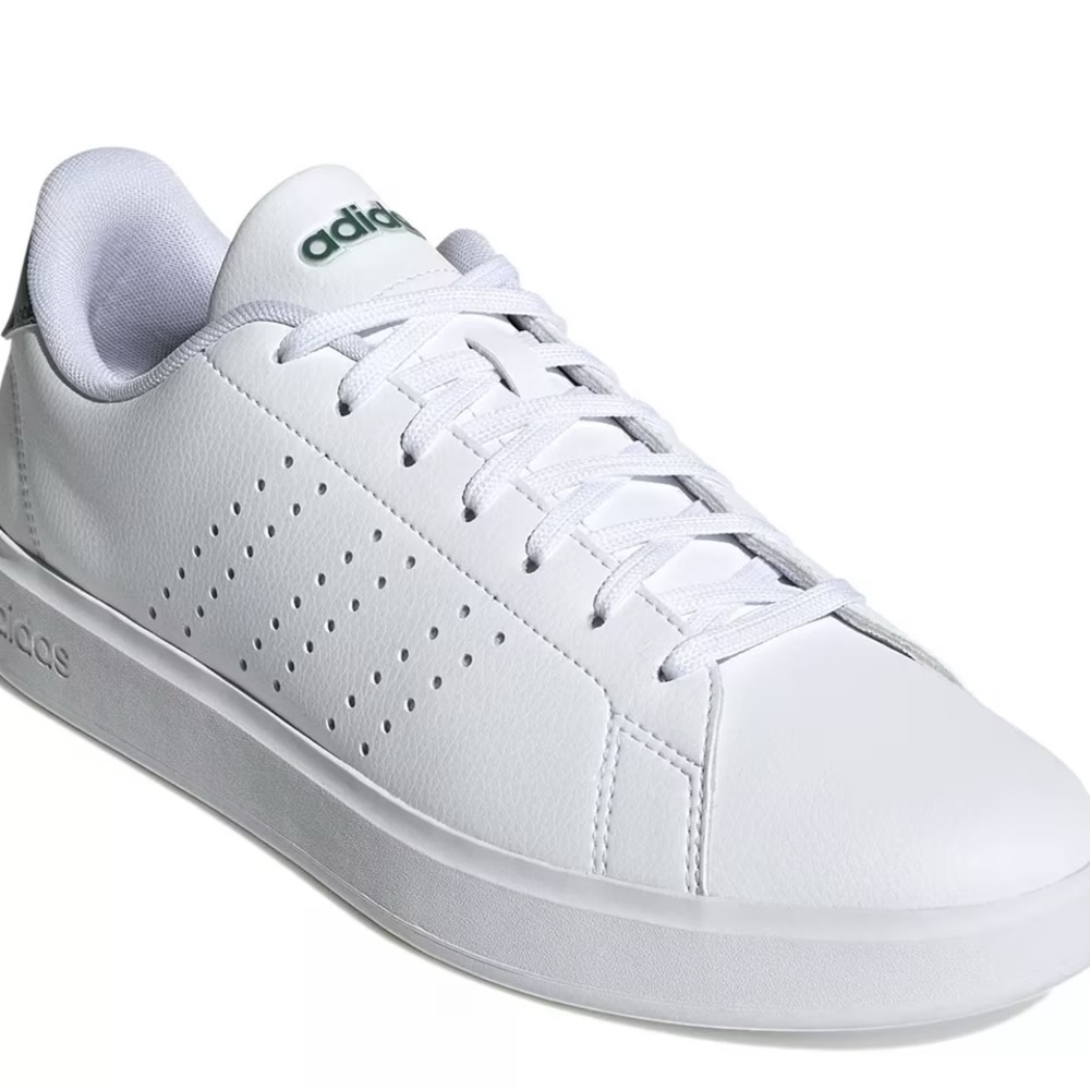 Adidas Men's White and Green Sneakers